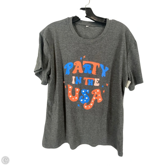 Top Short Sleeve By Clothes Mentor In Grey, Size: M