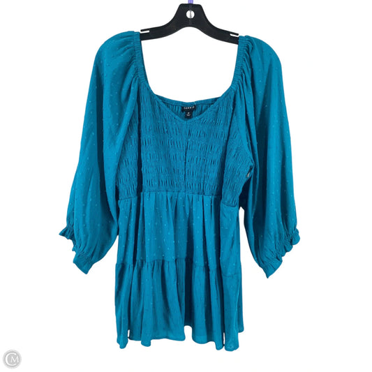 Blouse 3/4 Sleeve By Torrid In Blue, Size: 0