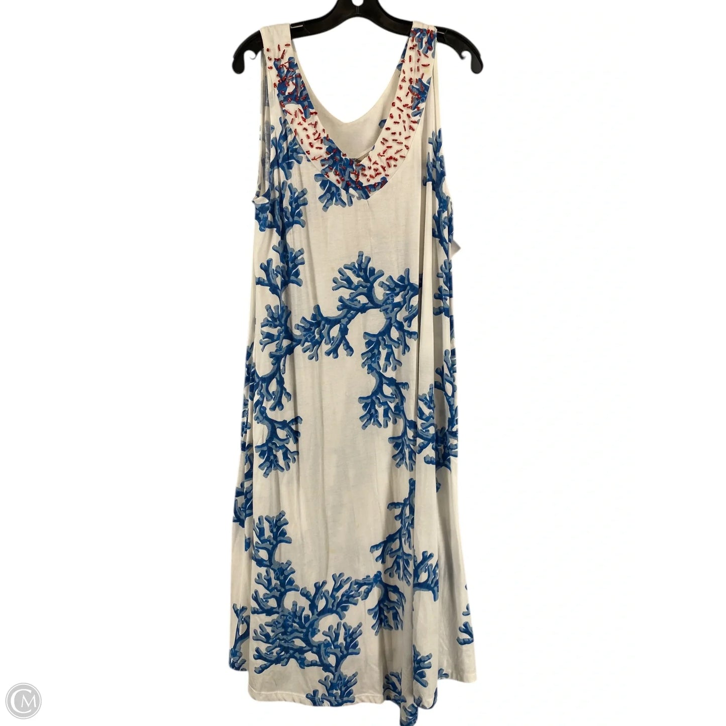 Dress Casual Maxi By Soft Surroundings In Blue & White, Size: Xl