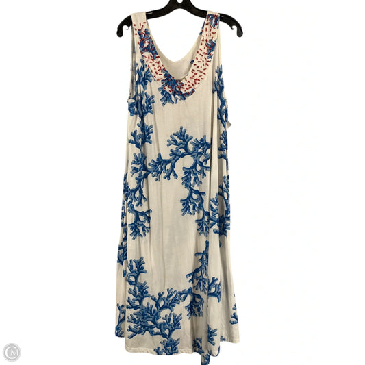 Dress Casual Maxi By Soft Surroundings In Blue & White, Size: Xl