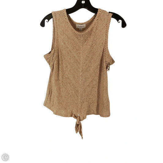 Top Sleeveless By Evereve In Brown & Cream, Size: M