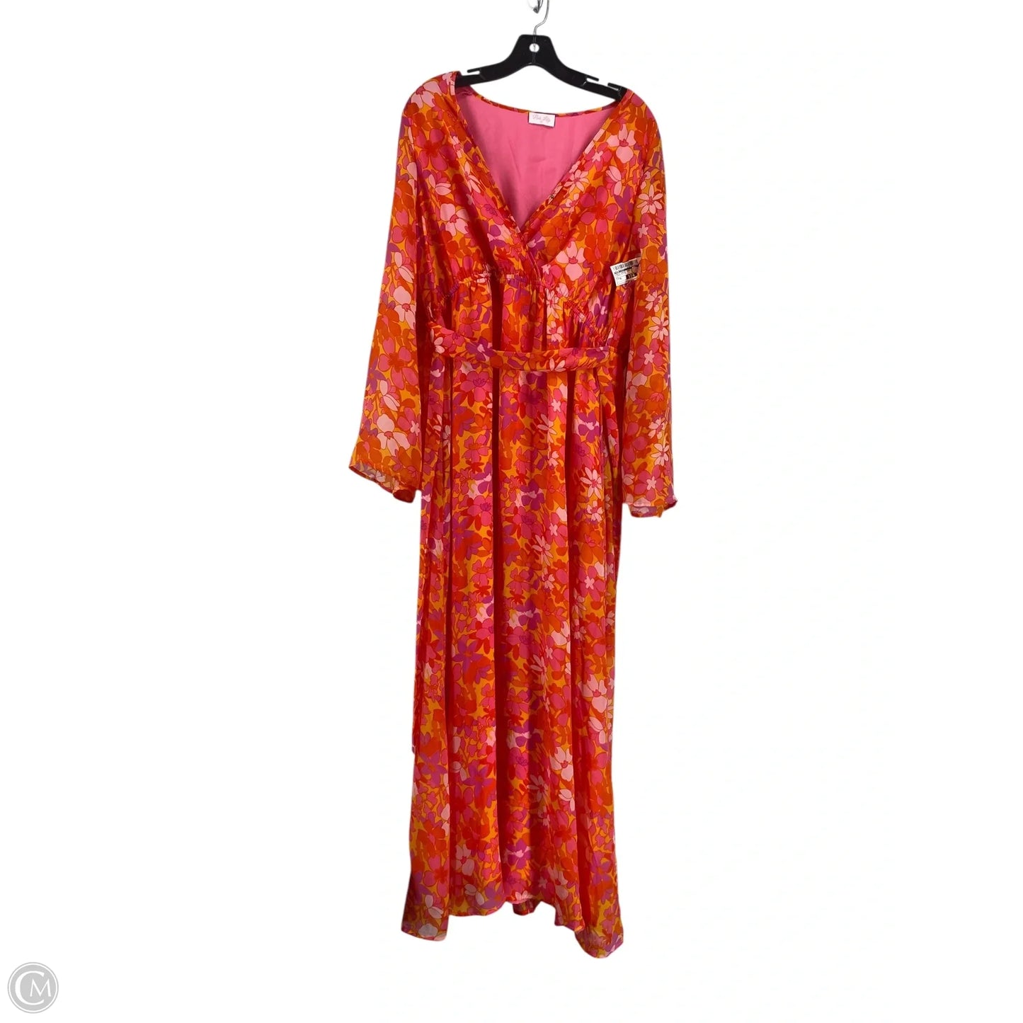 Dress Casual Maxi By Pink Lily In Orange & Pink, Size: Xl