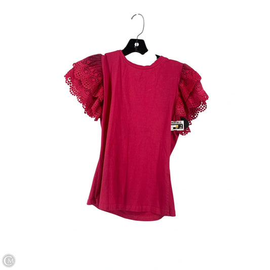 Top Short Sleeve By Shein In Pink, Size: L