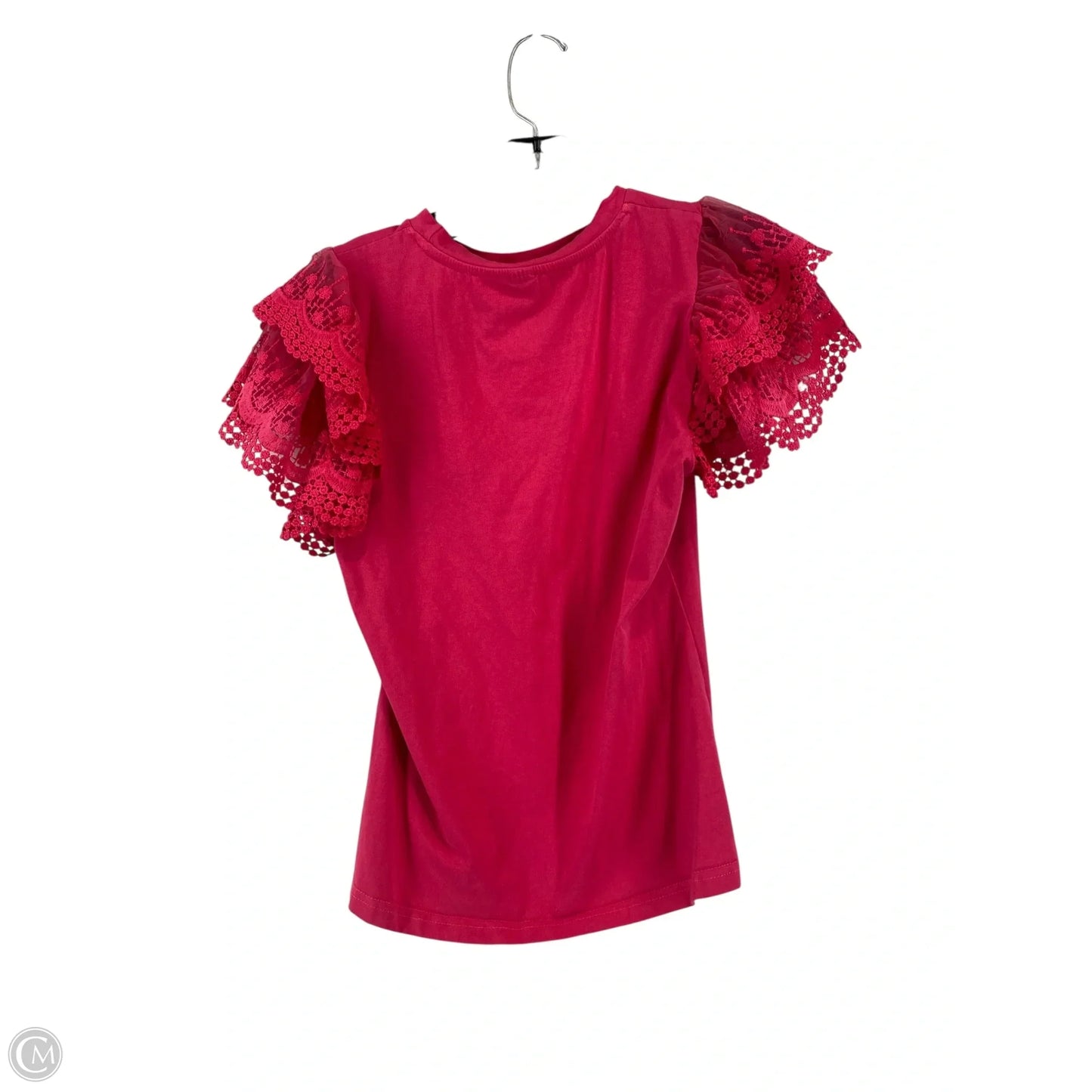 Top Short Sleeve By Shein In Pink, Size: L