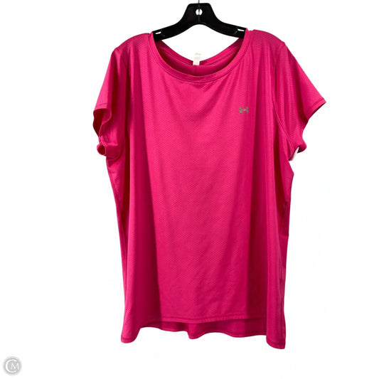 Athletic Top Short Sleeve By Under Armour In Pink, Size: 2x