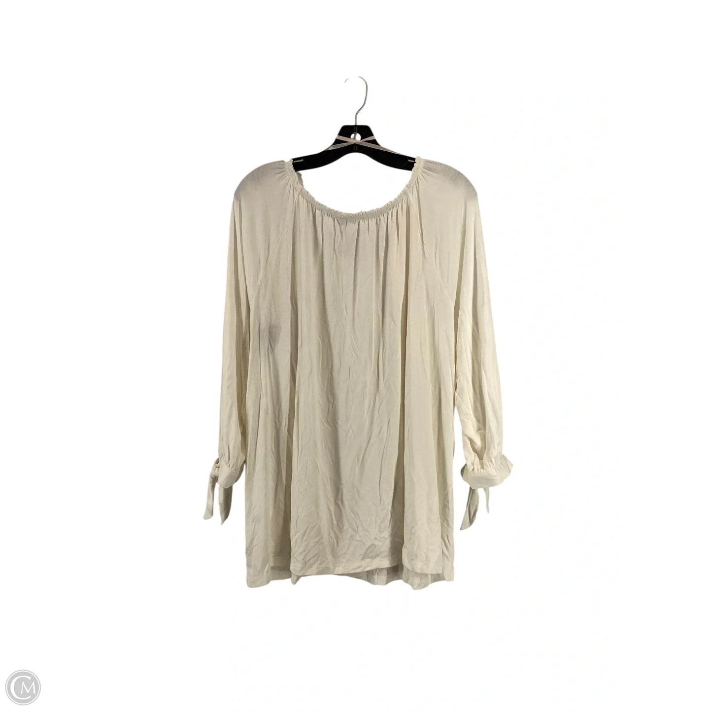 Top Long Sleeve By Cato In White, Size: Xl
