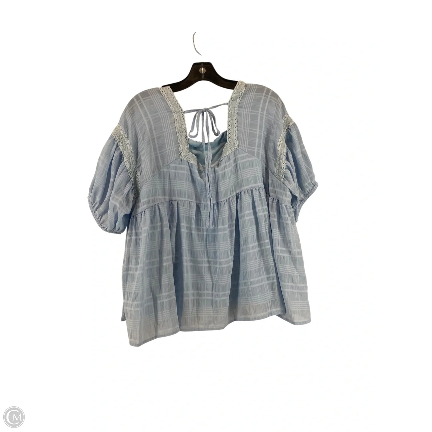 Top Short Sleeve By Cmc In Blue, Size: L