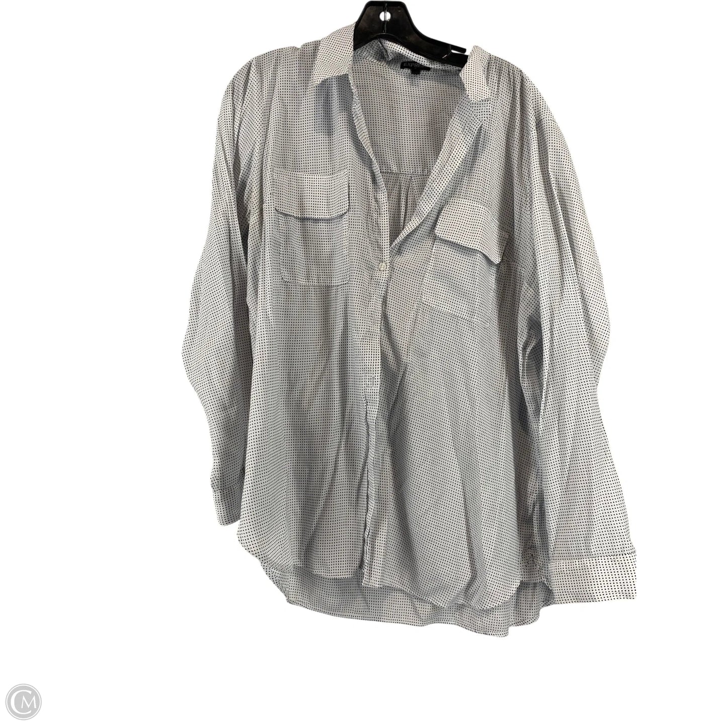 Top Long Sleeve By Express In Polkadot Pattern, Size: Xl