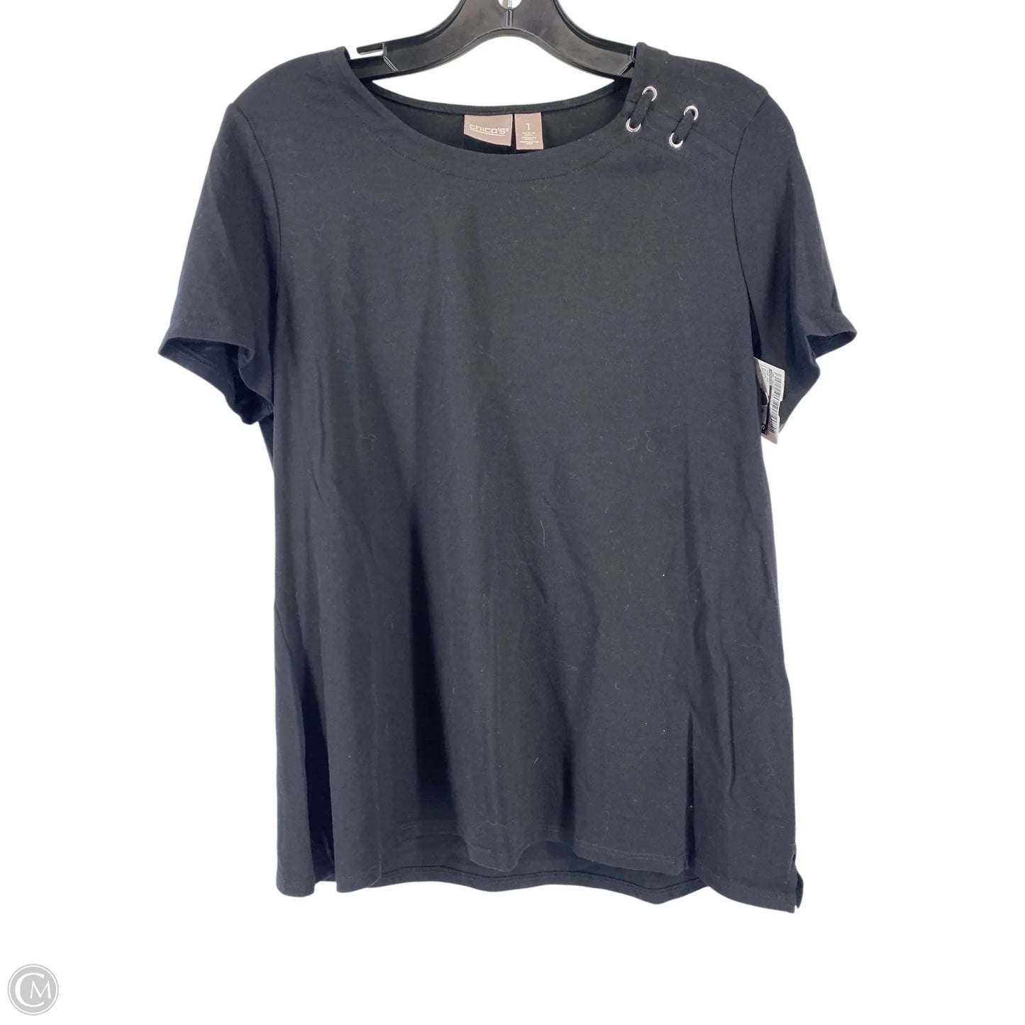 Top Short Sleeve By Chicos In Black