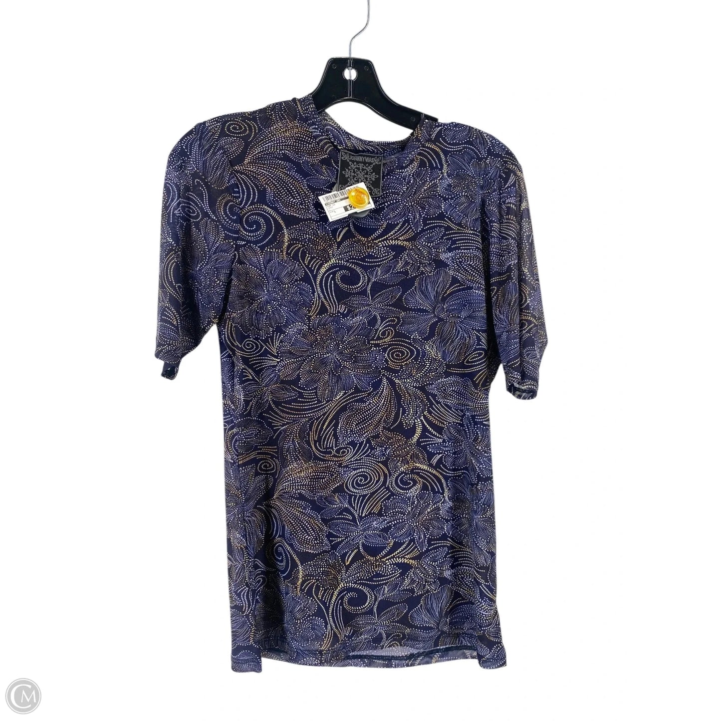 Top Short Sleeve By Johnny Was In Navy, Size: L