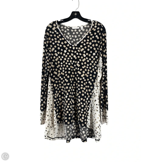 Top Long Sleeve By Susan Graver In Polkadot Pattern, Size: Xl