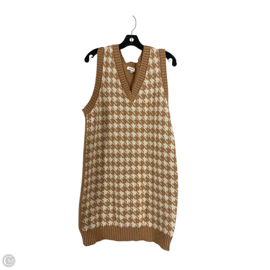 Dress Sweater By Cme In Brown & White, Size: Xl