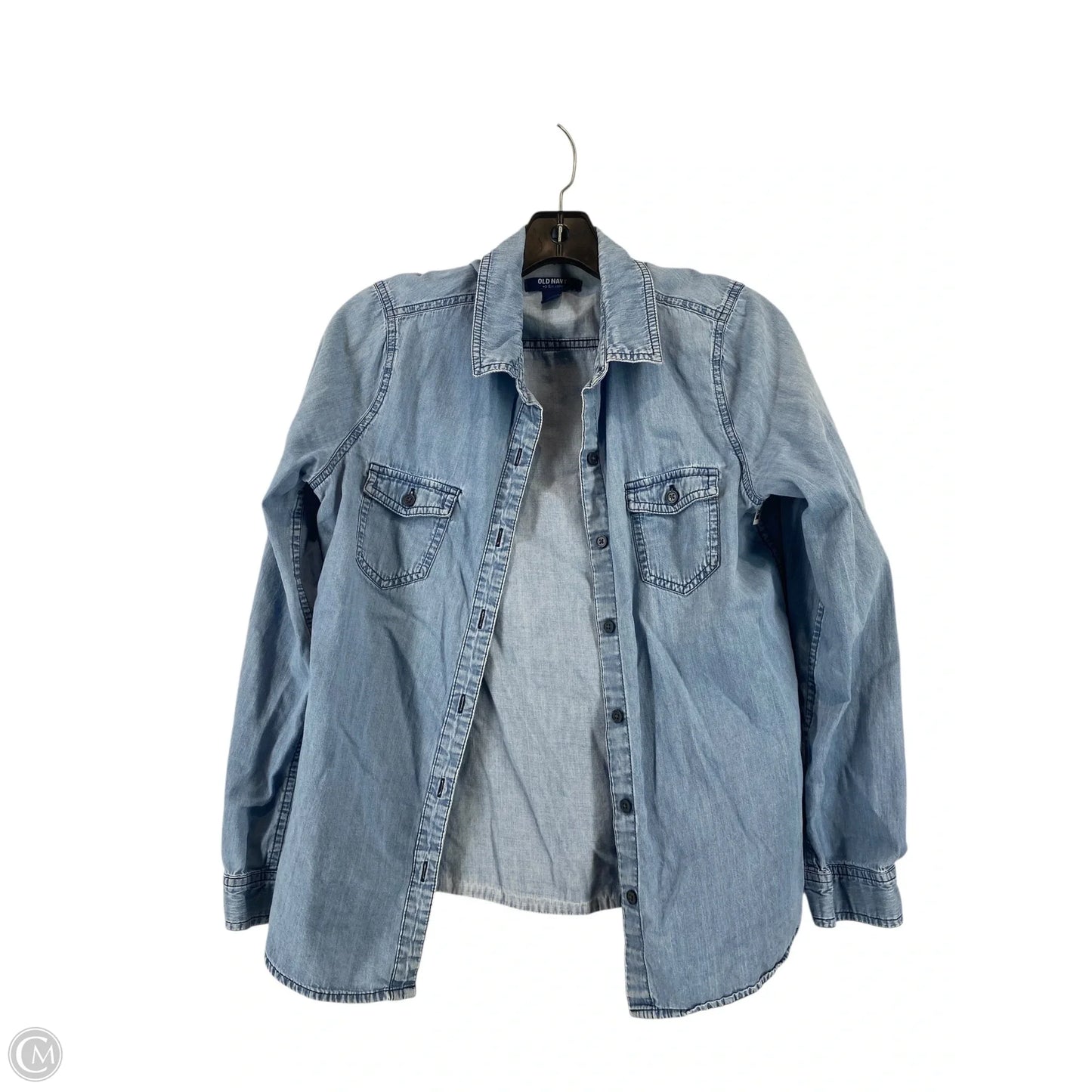 Top Long Sleeve By Old Navy In Blue Denim, Size: S