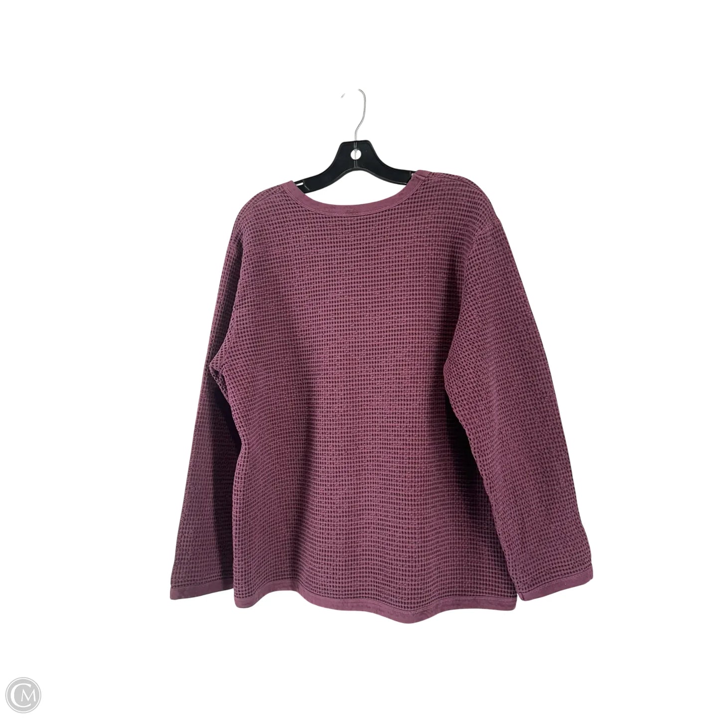 Top Long Sleeve By Focus In Maroon, Size: L