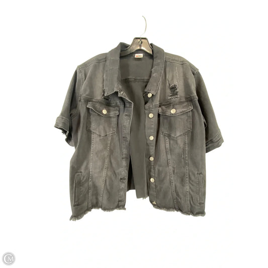 Jacket Denim By Zigzag Stripe In Black Denim, Size: 3x