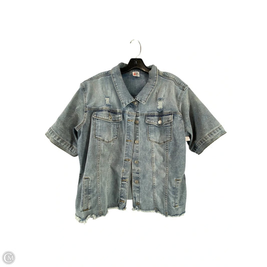 Jacket Denim By Zigzag Stripe In Blue Denim, Size: 3x