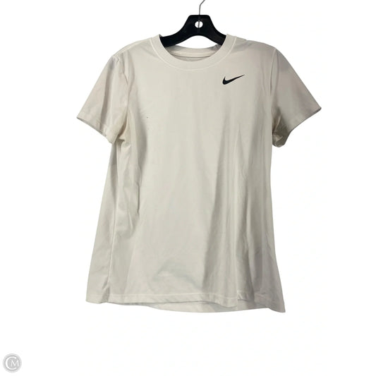 Athletic Top Short Sleeve By Nike In White, Size: M
