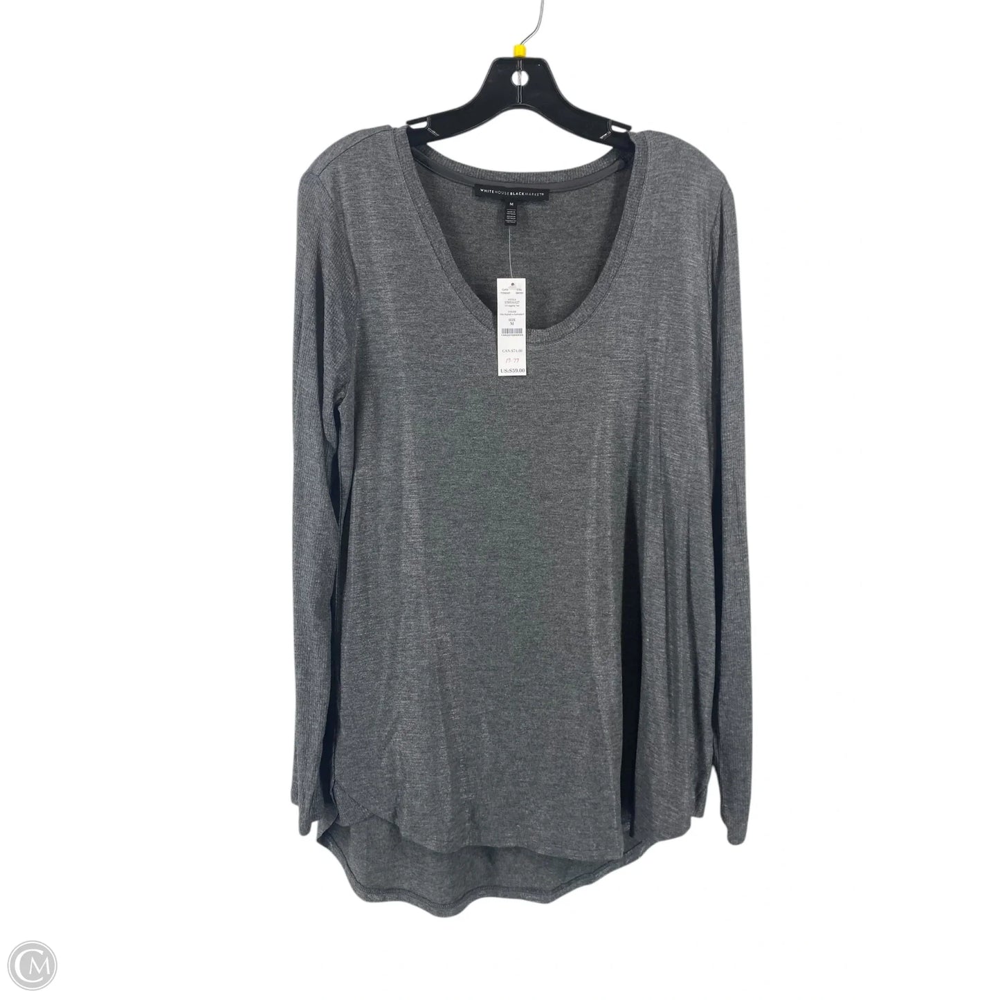 Top Long Sleeve By White House Black Market In Grey, Size: M