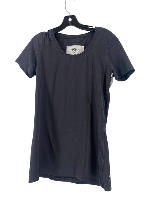 Athletic Top Short Sleeve By Lululemon In Black, Size: M