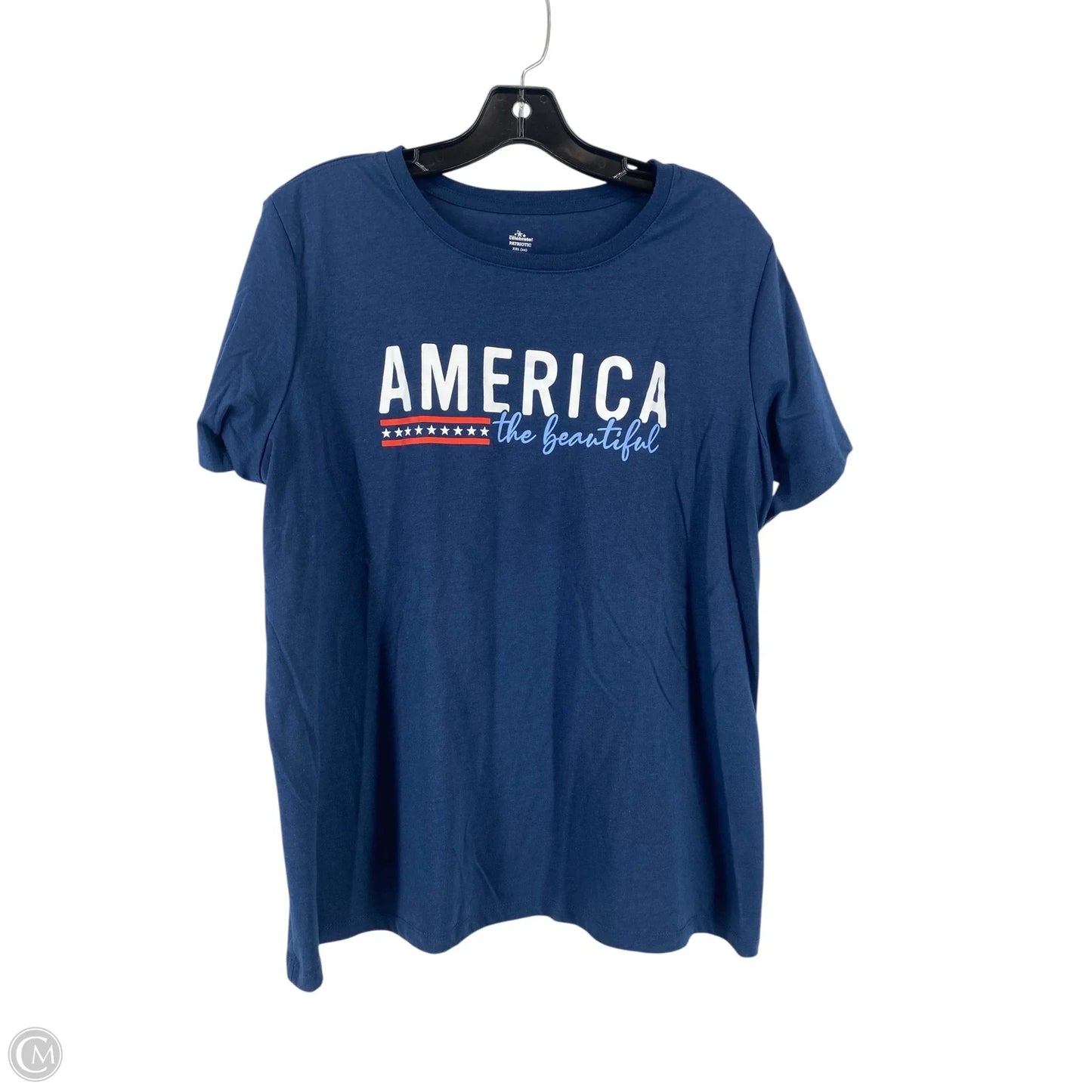 Top Short Sleeve By Cmc In Blue & Red & White, Size: Xxl