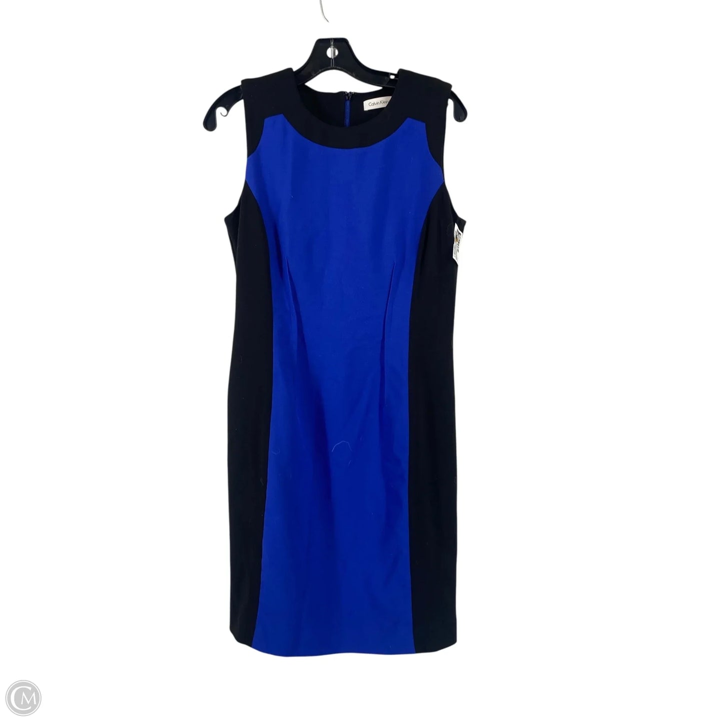 Dress Party Short By Calvin Klein In Black & Blue, Size: 6