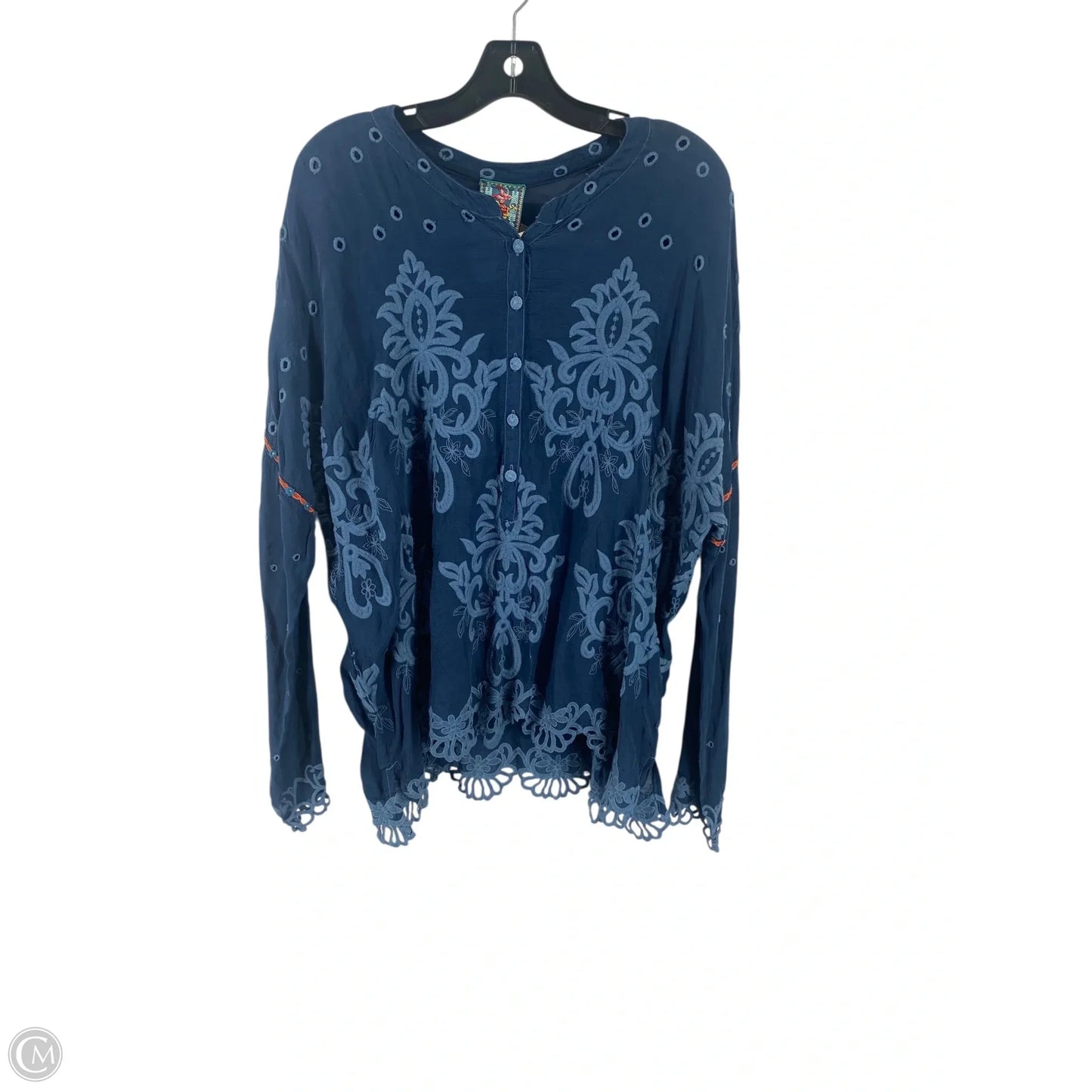 Top Long Sleeve By Johnny Was In Blue, Size: L