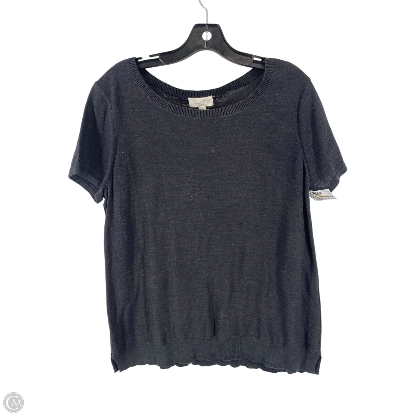 Top Short Sleeve By Loft In Black, Size: M