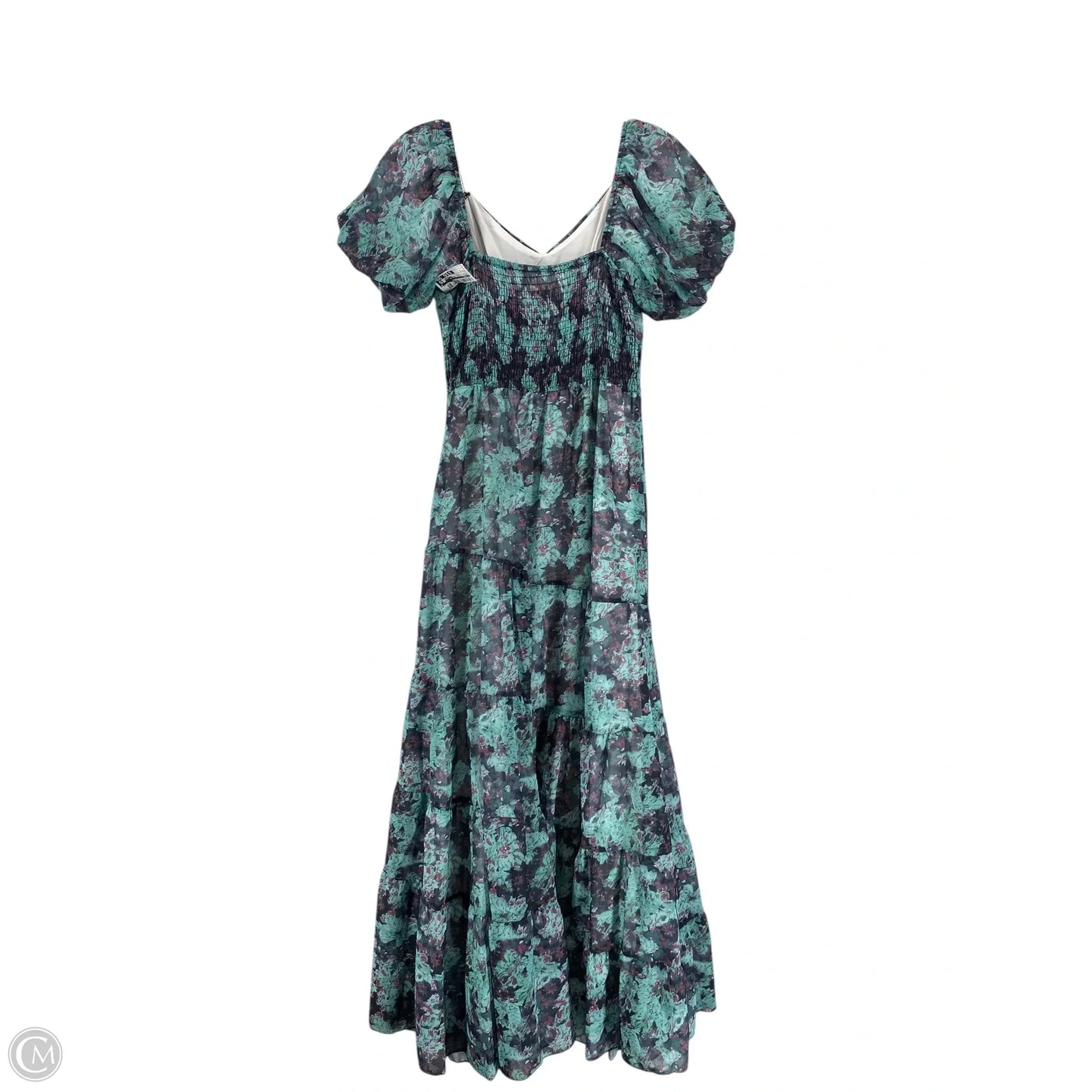 Dress Casual Maxi By Cmc In Black & Green, Size: L