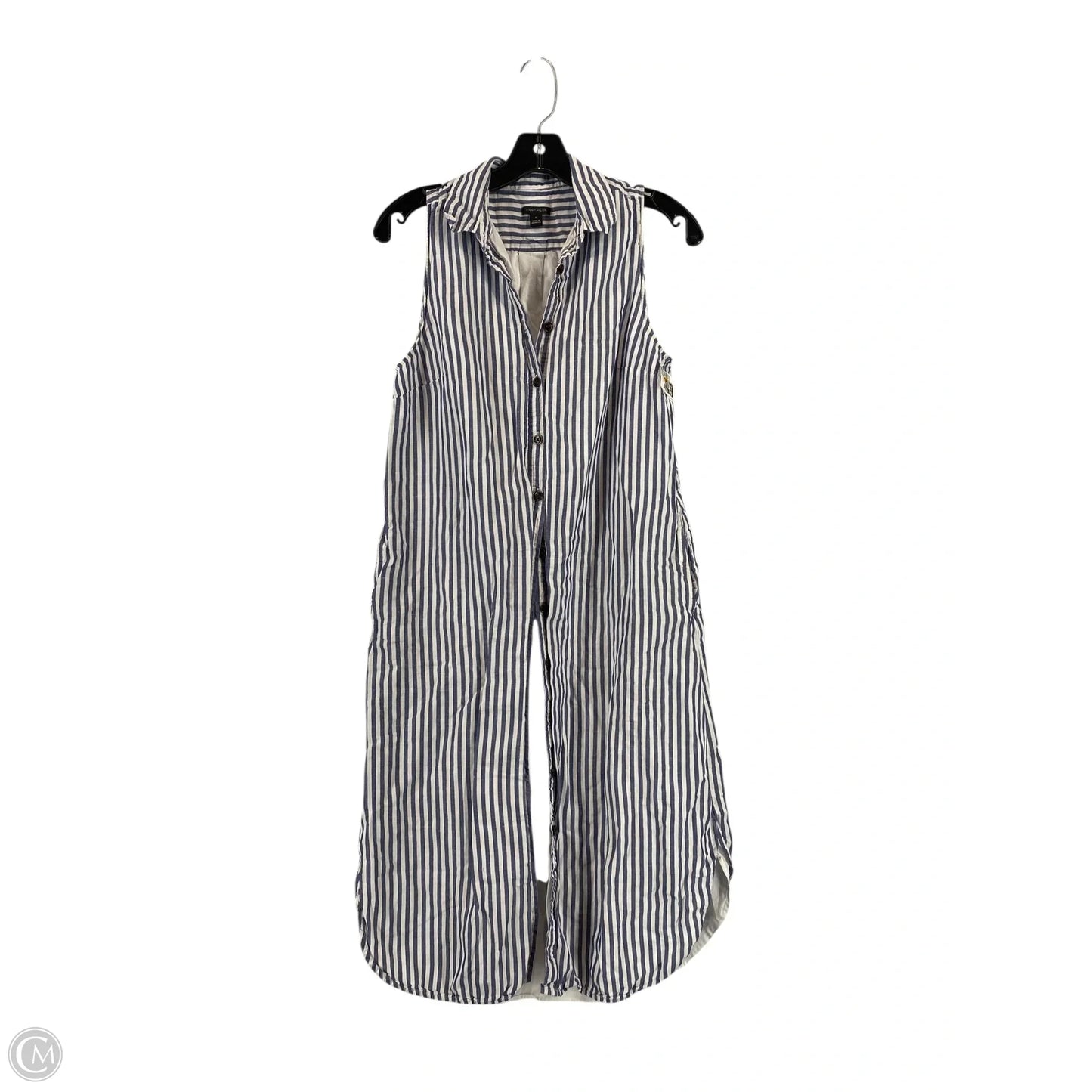 Dress Casual Midi By Ann Taylor In Blue & White, Size: 6