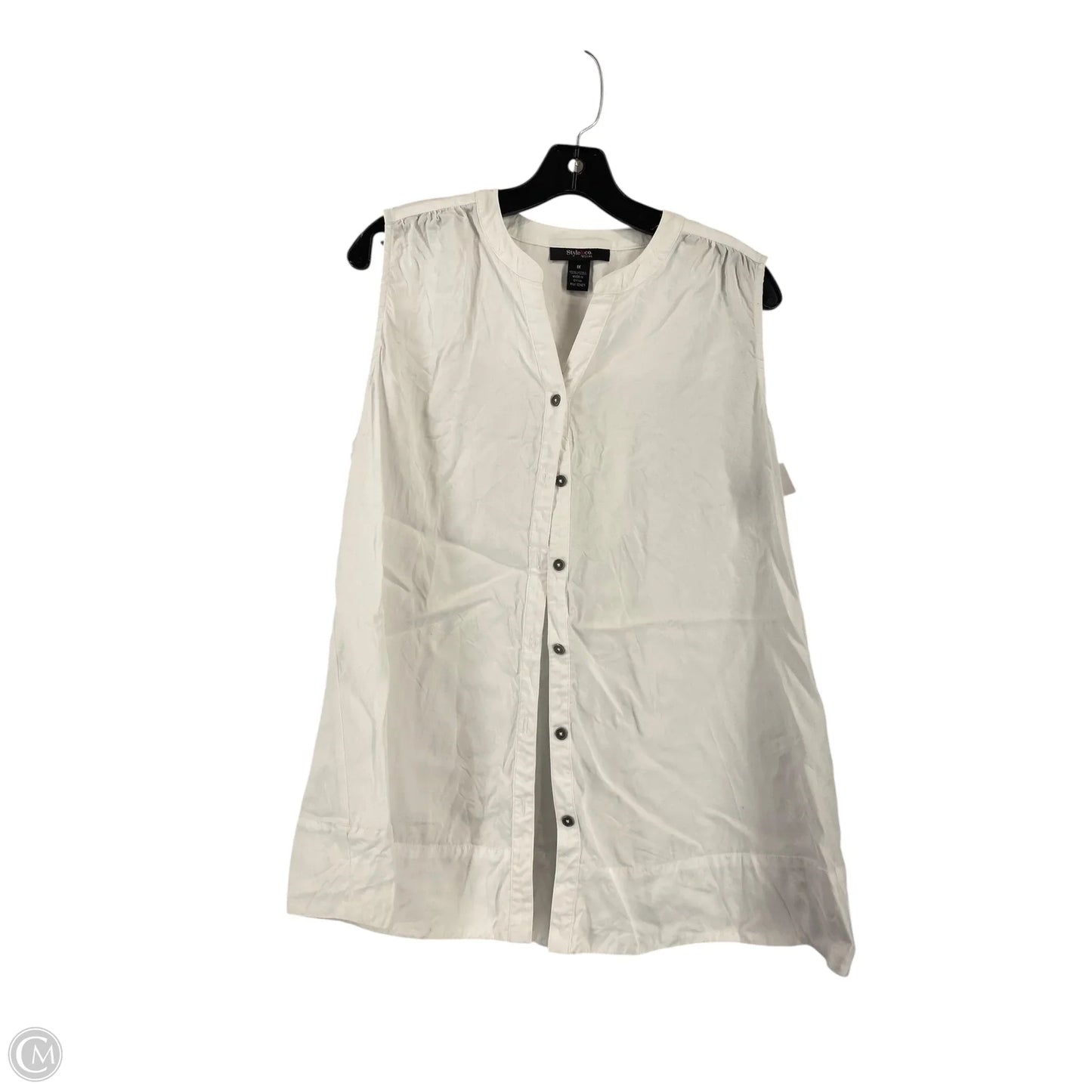Top Sleeveless By Style And Co Collection Women In White, Size: 1x