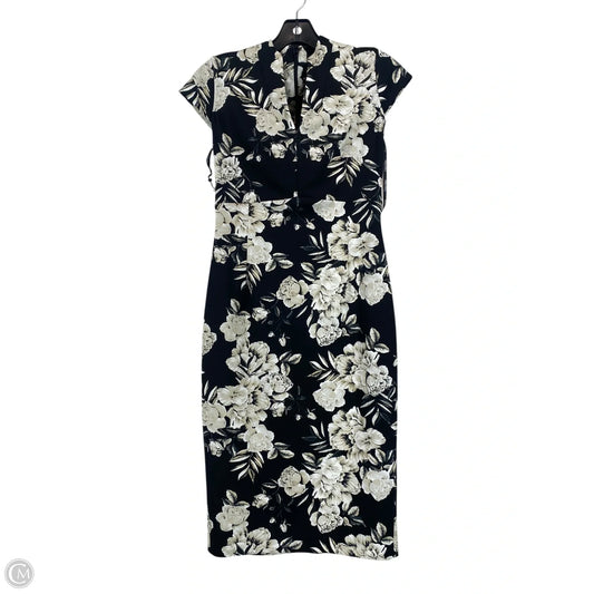 Dress Casual Midi By Calvin Klein In Floral Print, Size: 2