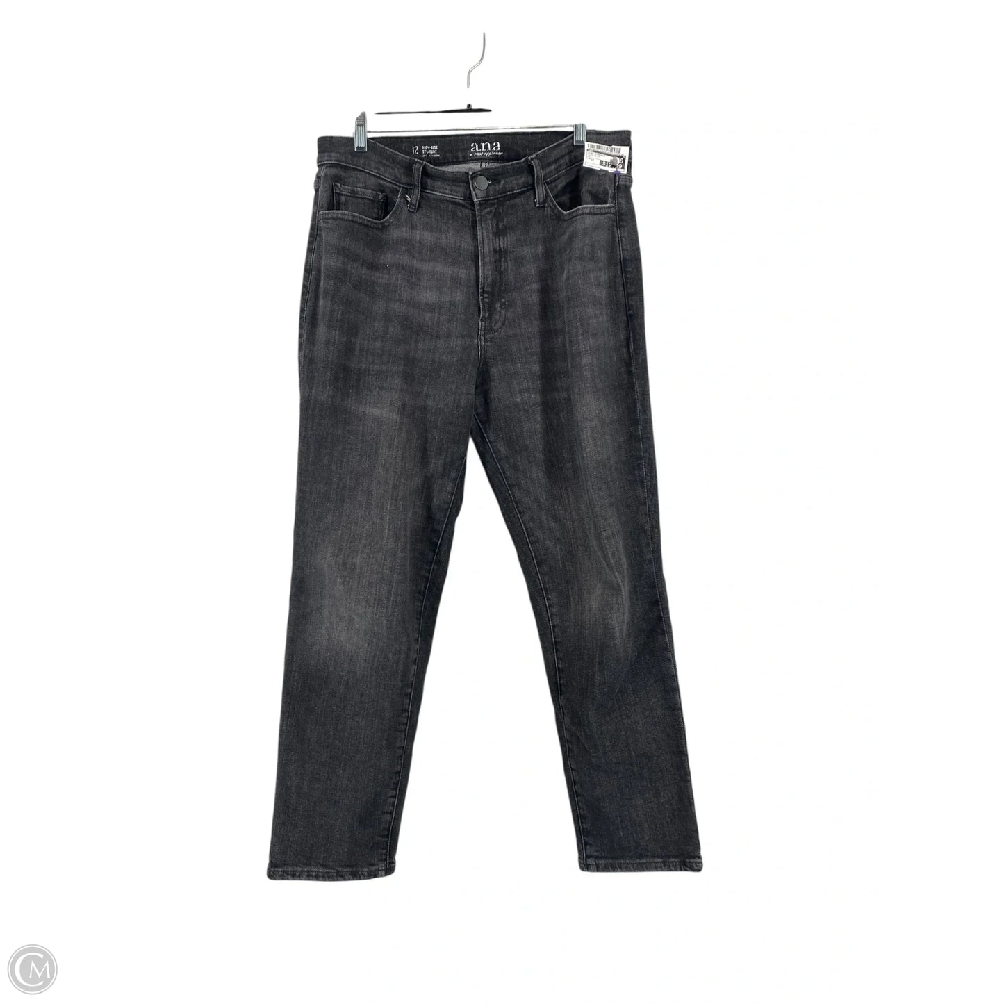 Jeans Straight By Ana In Black Denim, Size: 12