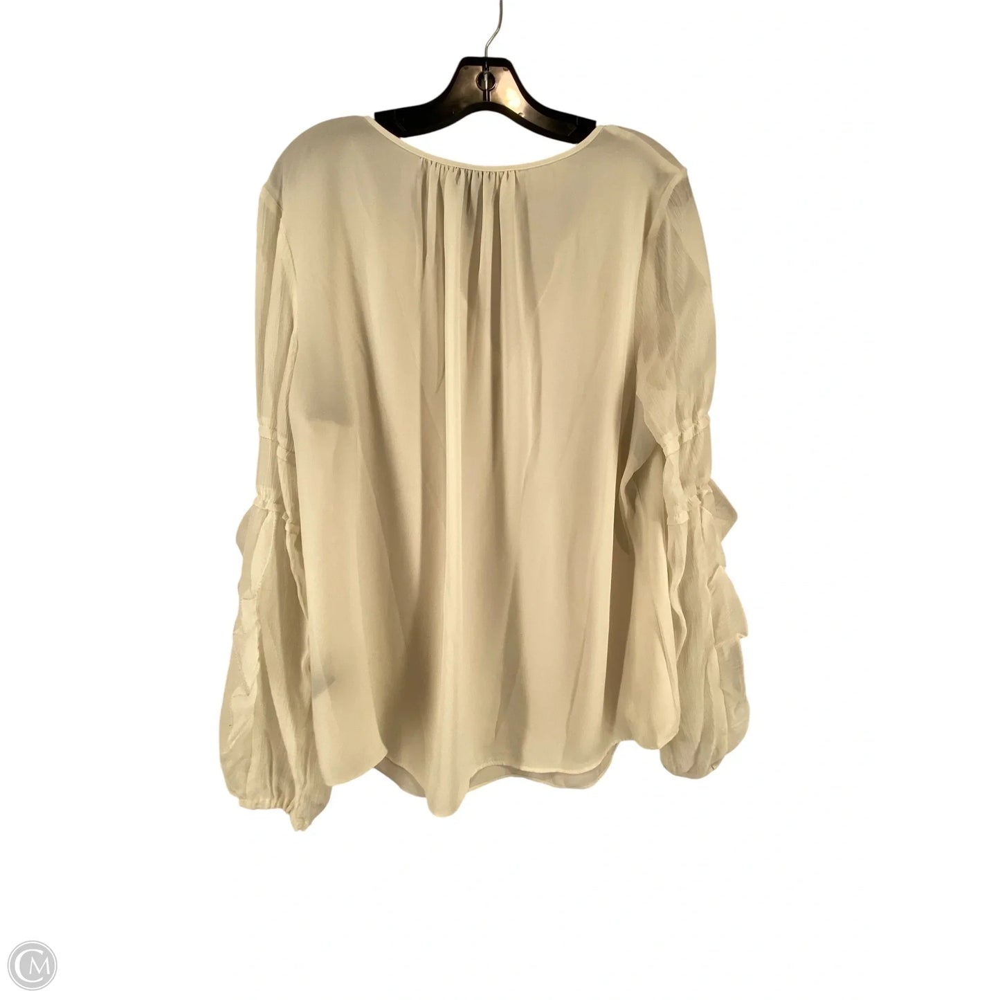 Top Long Sleeve By Worthington In White, Size: Xl