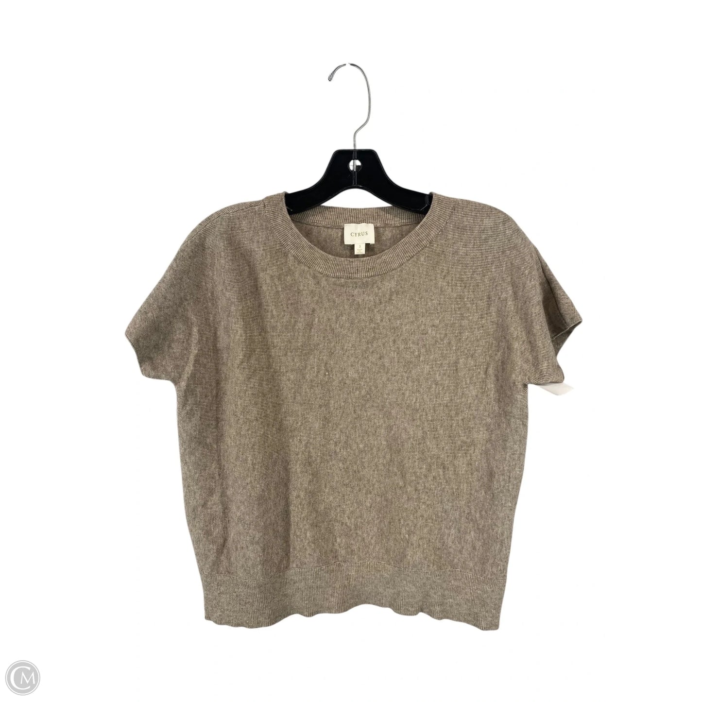 Top Short Sleeve By Cyrus Knits In Brown, Size: S