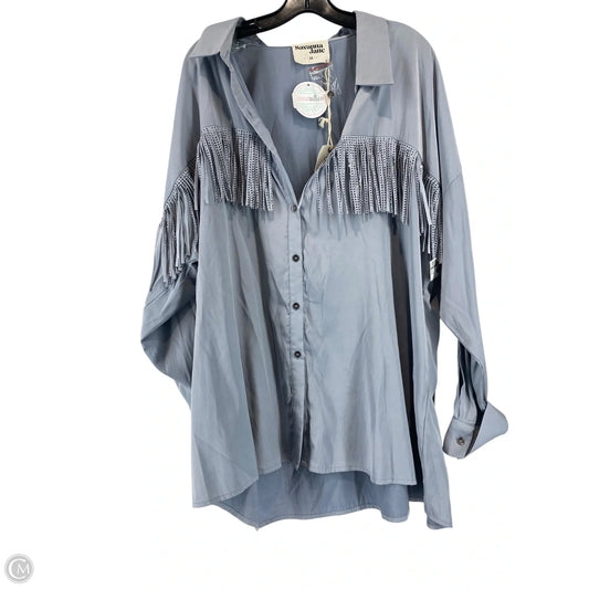 Top Long Sleeve By Savanna Jane In Grey, Size: 3x