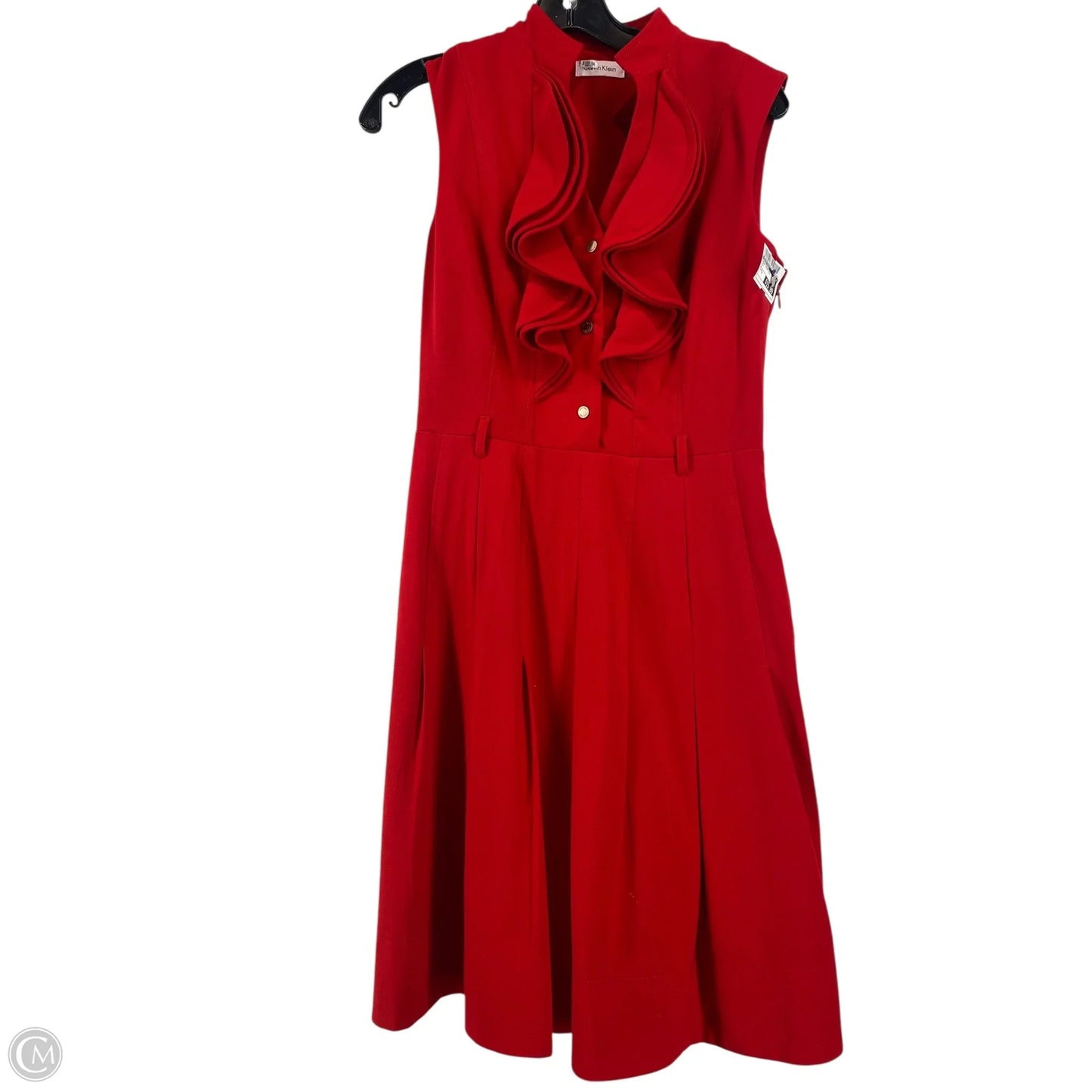 Dress Casual Midi By Calvin Klein In Red, Size: 4
