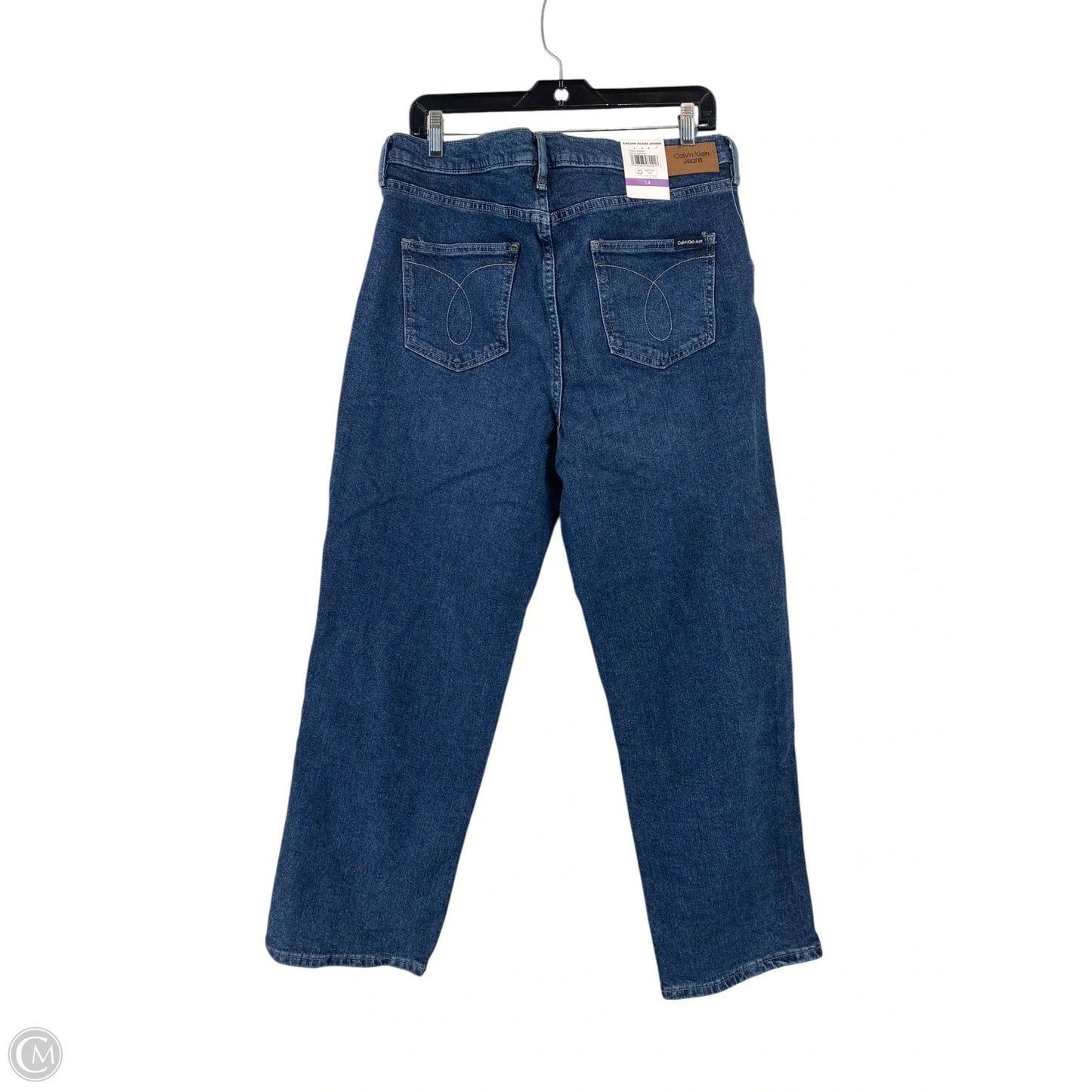 Jeans Straight By Calvin Klein In Blue Denim, Size: 14