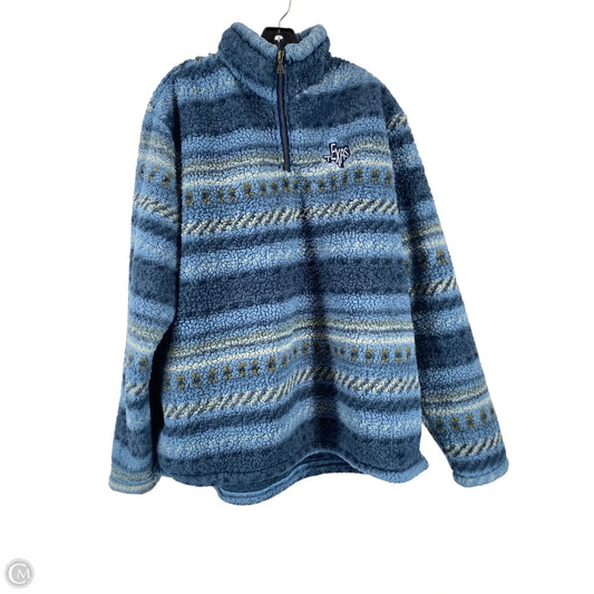 Jacket Faux Fur & Sherpa By Home Free In Blue, Size: 2x