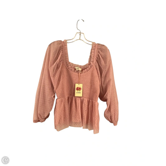 Top Long Sleeve By Entro In Pink, Size: L