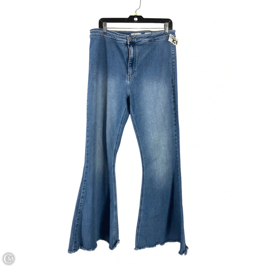 Jeans Flared By Kancan In Blue Denim, Size: 14