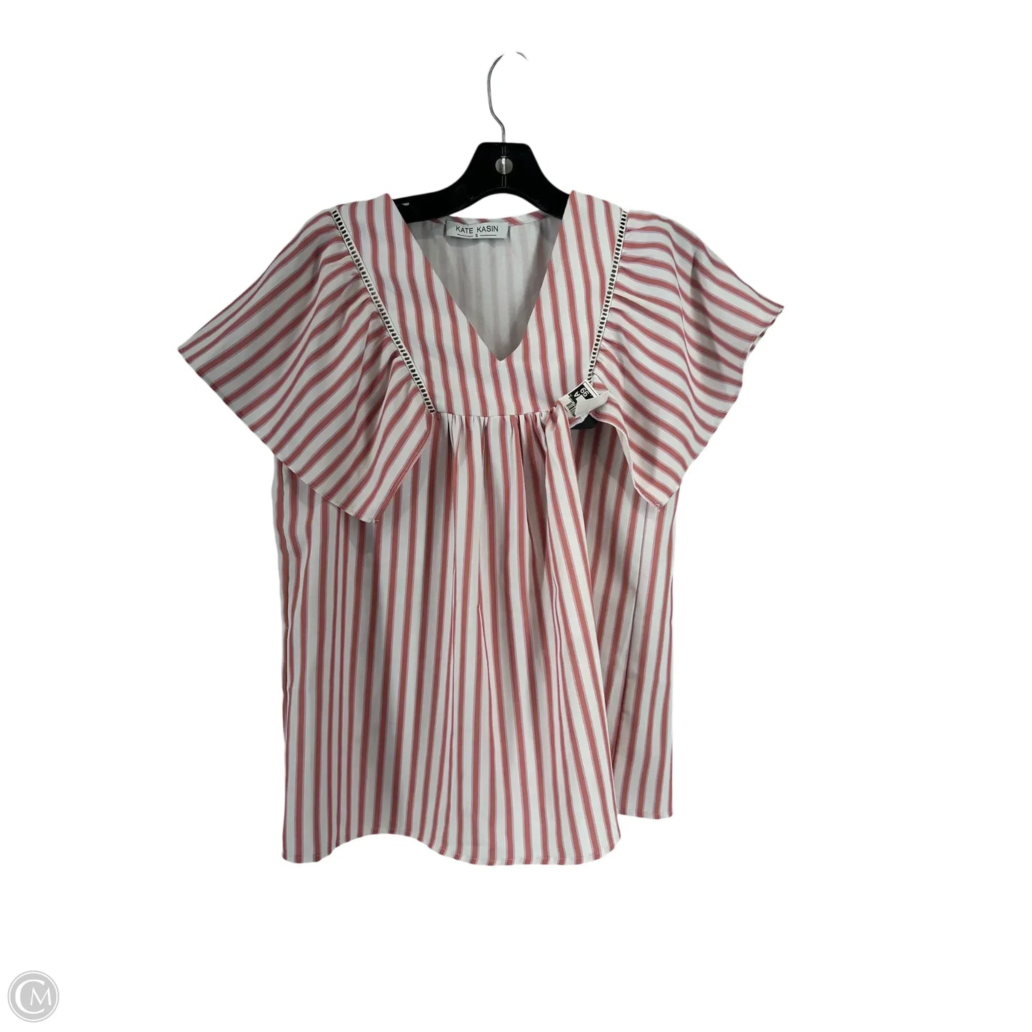 Top Short Sleeve By Kate Kasin In Striped Pattern, Size: S