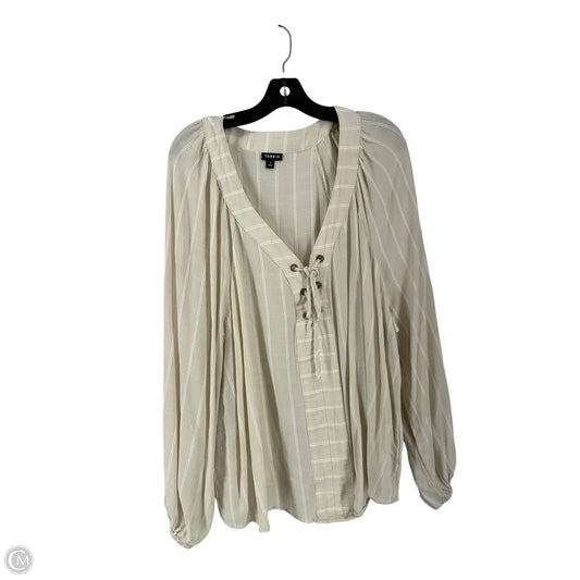 Top Short Sleeve By Torrid In Tan, Size: 1x