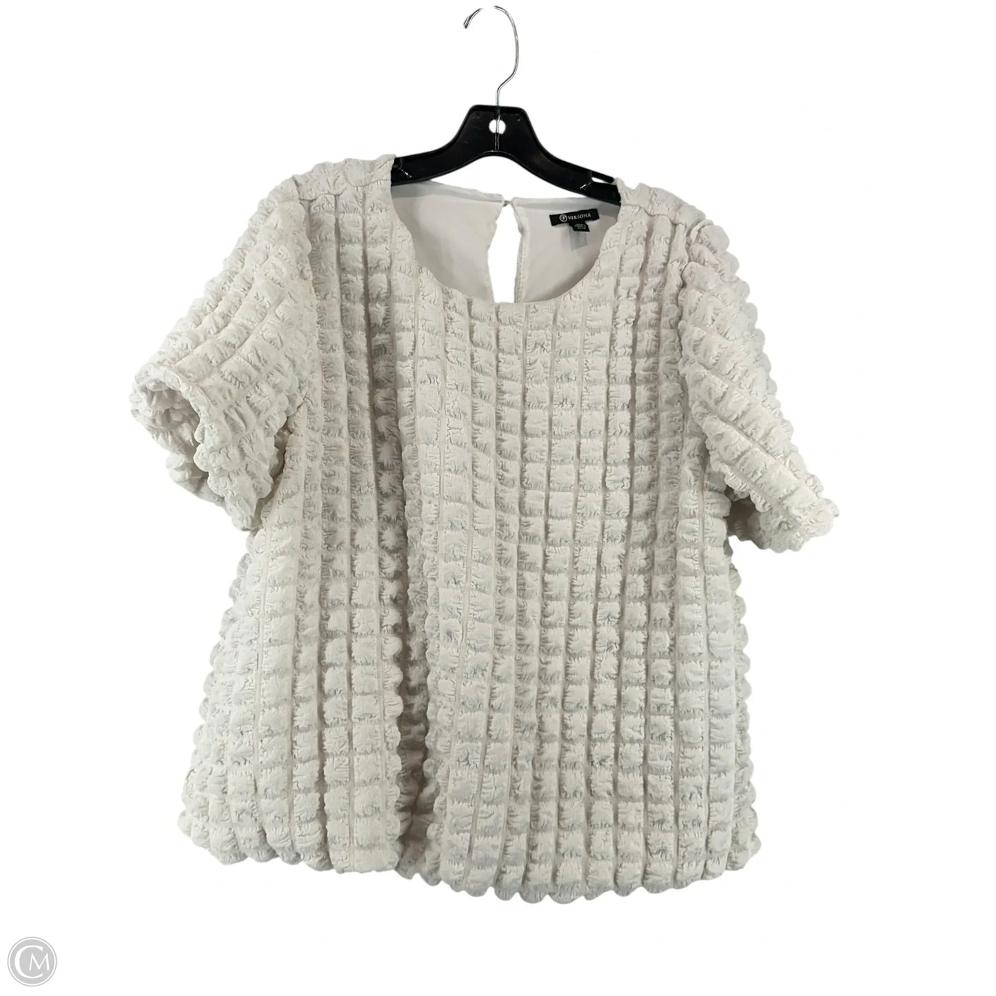 Top Short Sleeve By Versona In White, Size: Xl