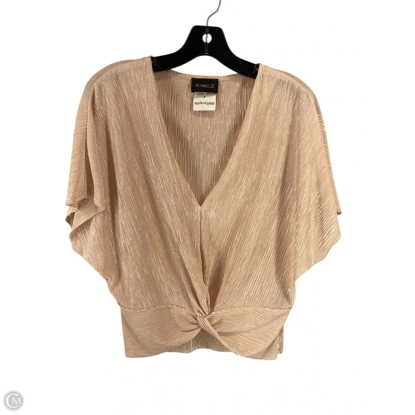 Top Short Sleeve By Cmc In Beige, Size: S