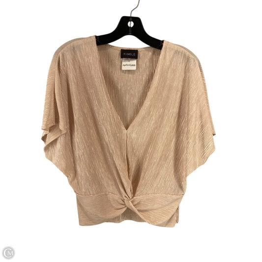 Top Short Sleeve By Cmc In Beige, Size: S