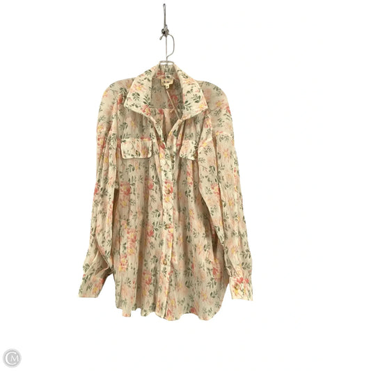 Top Long Sleeve By Bibi In Floral Print, Size: L
