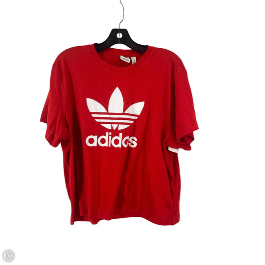 Top Short Sleeve By Adidas In Red, Size: L