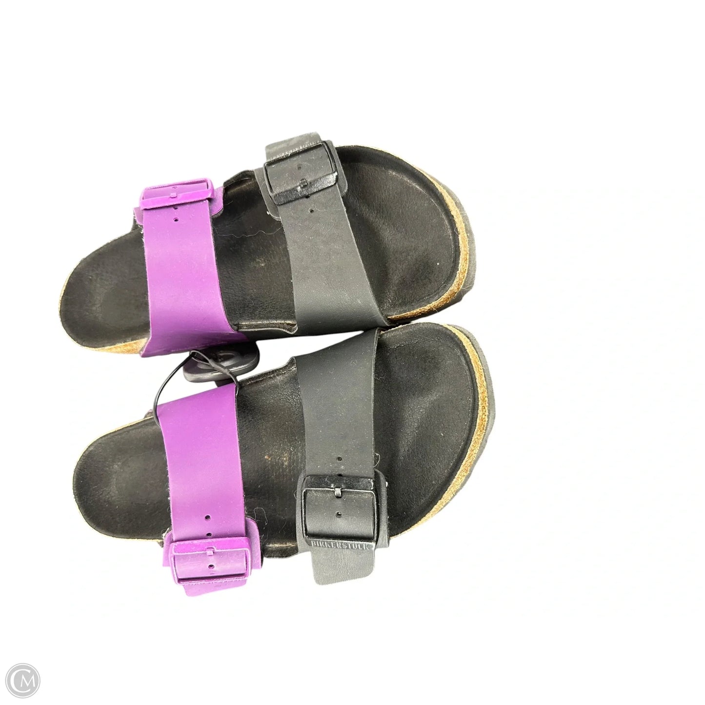 Sandals Flats By Birkenstock In Black & Purple, Size: 8