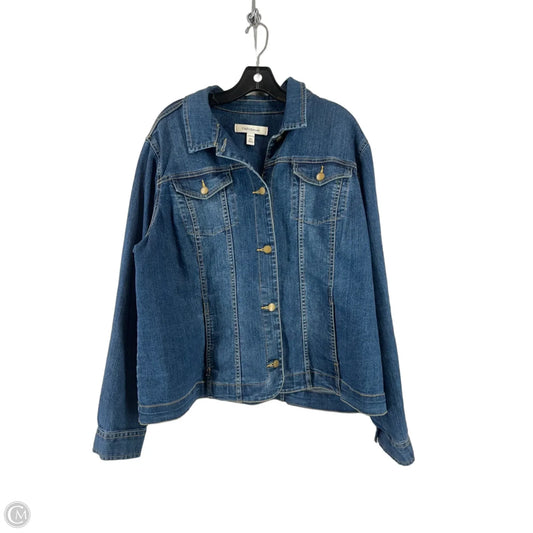 Jacket Denim By Croft And Barrow In Blue Denim, Size: Xxl