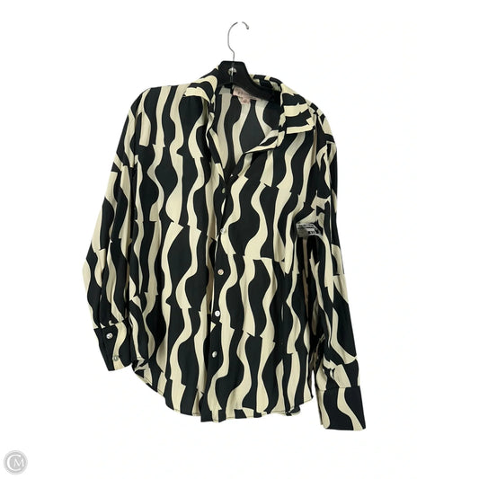 Top Long Sleeve By Philosophy In Black & Tan, Size: S